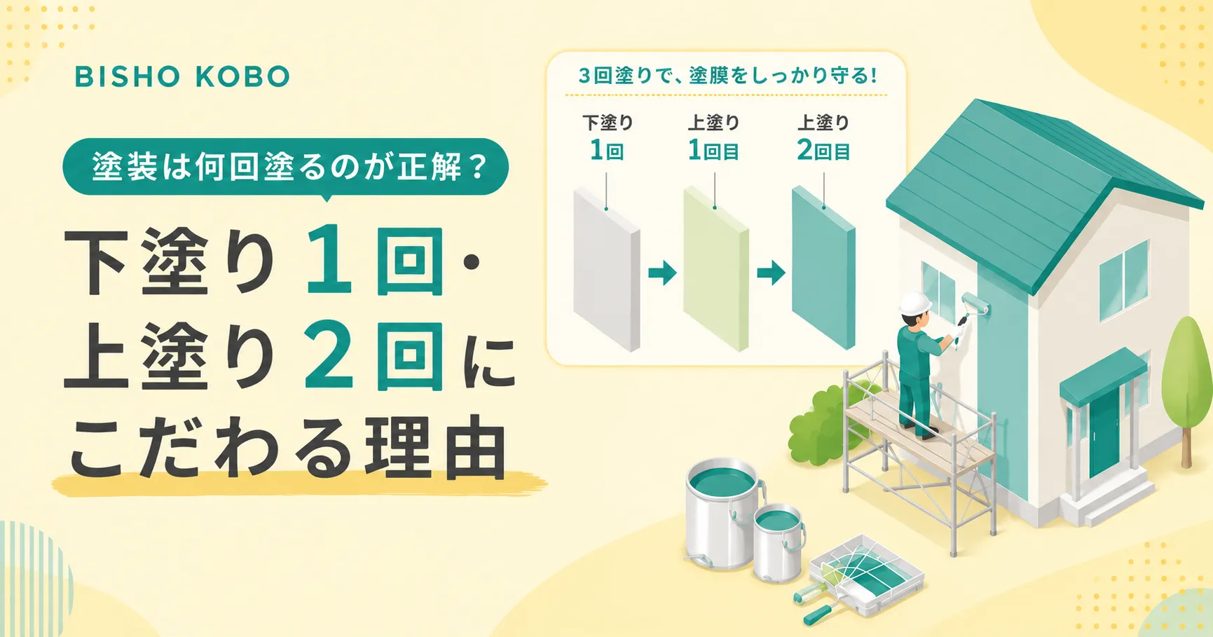 塗装は何回塗るのが正解？下塗り1回・上塗り2回にこだわる理由
