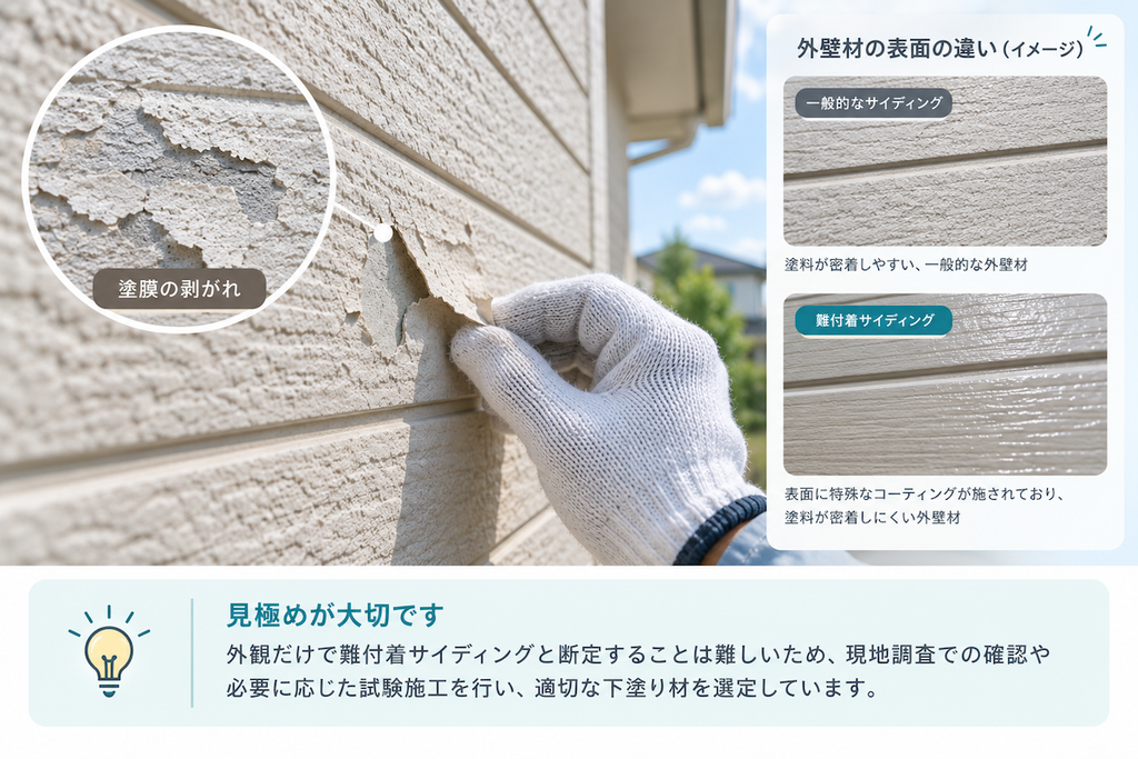難付着サイディングなど、特殊な外壁材の見極め